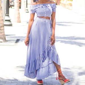 2 Piece white and Blue Size XS